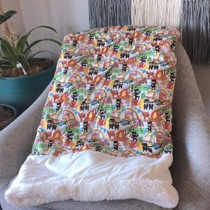 NEW! Hand Crafted Kawaii ninja hawaii blanket. Polar fleece on back. 55”x 50”